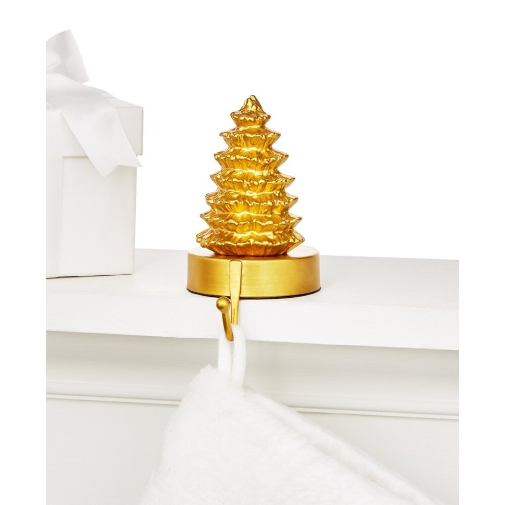 Holiday Lane Gold Burgundy And Blush Tree Stocking Holder New WIth Box